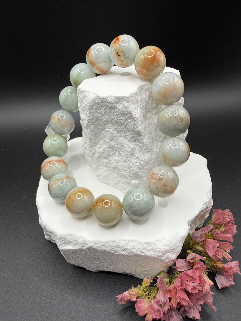 Apple green Jade with Sajin Bracelet